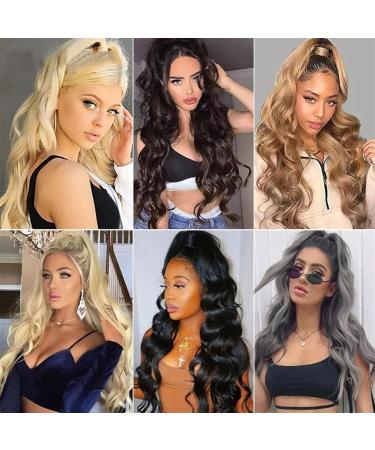 Ponytail Extensions 8-24" Body Wave Human Hair Ponytail for Black Women Wrap Around Ponytail Extensions with Magic Paste Brazilian Remy Hair Clip In Ponytail Hair Pieces for Women (Color : Natural Co 24inches Natural Color - Buy Online on GoSupps.com