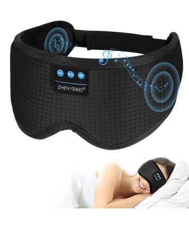 White Noise Sleep Mask With Sleep Headphones for Men Women Black White Noise Sleep Mask