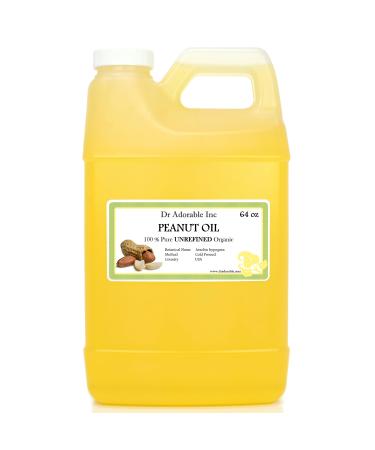 Dr Adorable - 64 oz - Peanut Oil Unrefined - 100% Pure Natural Premium Organic Cold Pressed