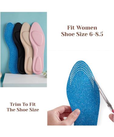 CB Sponge Comfort Insoles - Slim & Lightweight Pointed Inserts for Women Size 6-8.5 (4 Pairs) - Buy Online on GoSupps.com