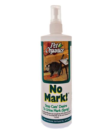 NaturVet  Pet Organics No Mark Spray For Cats  16 oz  Deters Cats From Urine Marking & Eliminates Impulse to Remark  Safe for Use On Indoor Surfaces