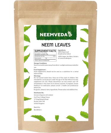 Neemveda Organic Dried Neem Leaves - 500g | Native Neem Leaves for Herbal Remedies - Buy Online on GoSupps.com