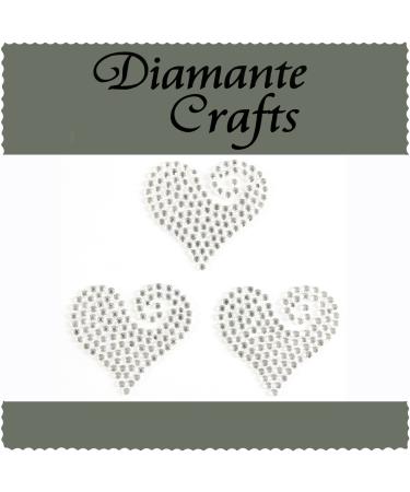 3 Clear Diamante Heart Swirls Vajazzle Rhinestone Gems - created exclusively for Diamante Crafts