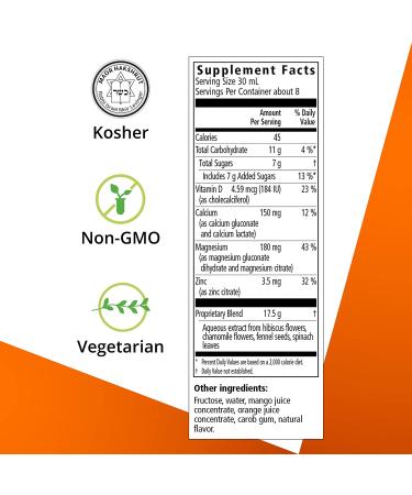 Gaia Herbs Floradix Calcium Magnesium with Vitamin D & Zinc 8.5 fl oz - Support Bone Health - Buy Online on GoSupps.com