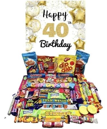Happy 40th Birthday Pick N Mix The Ultimate Retro Nostalgia Sweet Selection 70s 80s Box Sweet Hamper - Present Gift With Over 60 Items Pi ata Filler Freddo Black Jacks ect - Buy Online on GoSupps.com