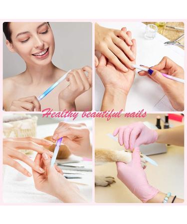 6-Piece Glass Cuticle Pusher & Nail File Set - Yellow, Orange, Blue, Green, Pink, Purple - Buy Online on GoSupps.com