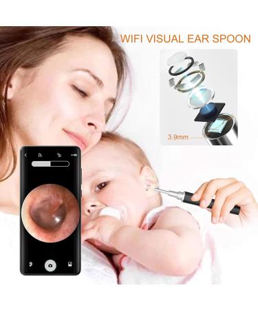 Intelligent WiFi Otoscope Ear Cleaner - 5MP HD Ear Wax Removal for All Ages | Earsworm Remover with LED - Black - Buy Online on GoSupps.com