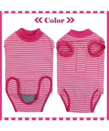 Recreational Dog Suit - Medical Protective Shirt for Small Medium & Large Dogs | Anti-Lick Wound Protection - Red Striped - Buy Online on GoSupps.com