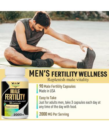 Fertility Supplements for Men Male Fertility Supplement - Optimal Sperm Count Motility and Strength 2000MG Mens Prenatal Vitamins with CoQ10 Maca Root Zin NAC &Folate for Conception - 90 Capsules 90 Count (Pack of 1) - Buy Online on GoSupps.com