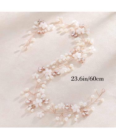 Unicra Wedding Crystal Flower Hair Vine Headpiece - Rose Gold Bridal Headbands for Brides - Buy Online on GoSupps.com