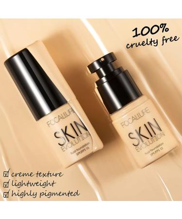 FOCALLURE Liquid Foundation & Concealer Set | Full Coverage, Waterproof, Oil-Control Makeup | Warm Ivory 03 - Hides Wrinkles & Lines - Buy Online on GoSupps.com