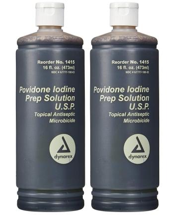 Povidone Iodine Prep Solution USP, 16 Fluid Ounce (2- Pack)