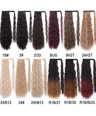 Vibrant 22 Corn Wavy Long Ponytail Synthetic Wig - Brown Clip Hair Extension | Shop Now! - Buy Online on GoSupps.com