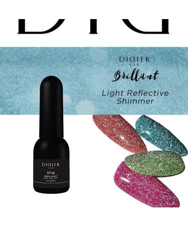 Didier Lab - Premium UV Gel Nail Polish - Brillant No. 18 - Gel Nail Varnish - Nail Art - Long-Lasting High Gloss Wear - Blue Gel Nail Polish - Gel Nails - Glitter Gel Nail Polish - Rich Pigment - Buy Online on GoSupps.com