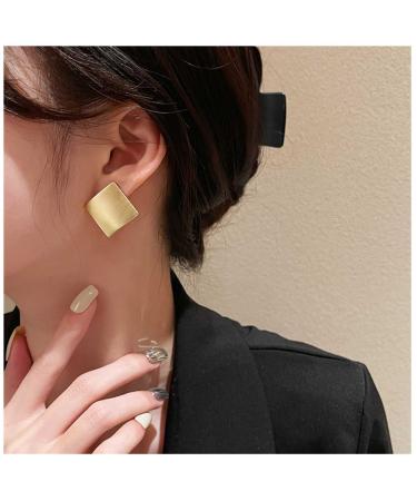 Vintage Square Stud Earrings Square Shape Earrings Geometric Gold Earrings Minimalist Earrings Jewelry for Women and Girls