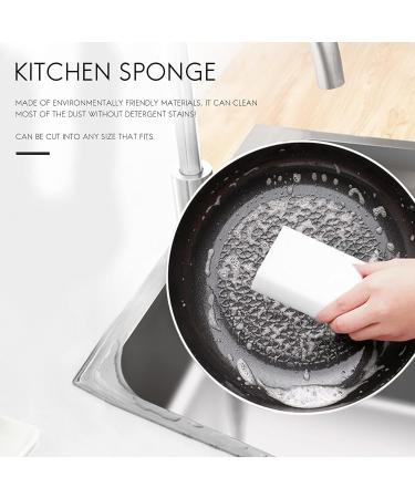 Massbea Melamine Sponge Magical Sponge rub Melamine Cleaner Eco-Friendly White Kitchen Magical Sponge rub 10 * 6 * 2 100 pcs - Buy Online on GoSupps.com