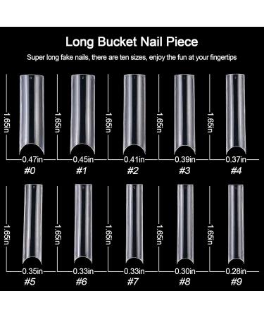 Kalolary 500PCs Extra Long Transparent C Curve Nail Tips XXL Coffin Shape French Fake Nails for Nail Art & Manicure - Buy Online on GoSupps.com