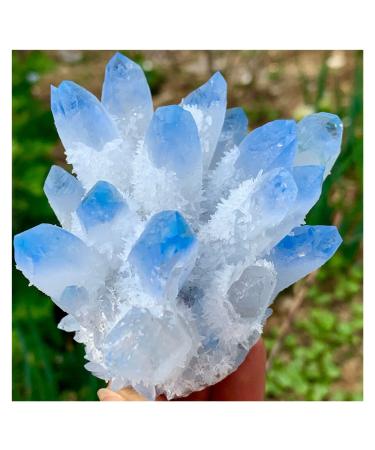 Natural Crystal Rough Crystal Cluster Find Sky Blue Phantom Quartz Crystal Cluster ore Sample d (Size : 400-450g)