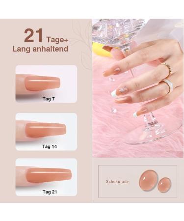 Aubss Poly Nail Gel 60ml - Brown Acrylic Builder Gel for Quick Nail Extensions | DIY & Salon Use - Buy Online on GoSupps.com