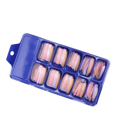 Colorful Nail Tip Pure Color Full Cover Nail Tip Home Salon Stylish Colorful False ABS Material Fake Nail Manicure Tool Easy to Cut(06)