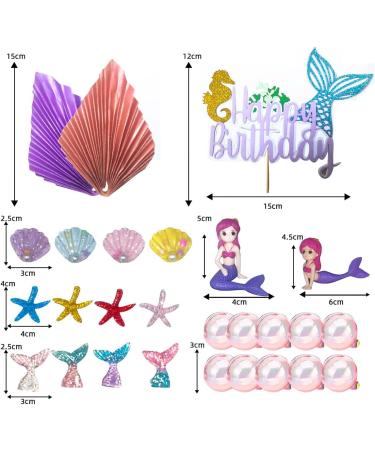 ANCLLO 26PCS mermaid cake topper under the sea mermaid cake topper Ocean Theme Cake Topper Cake Decoration - Buy Online on GoSupps.com