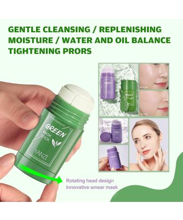 FORALES 2-in-1 Green Tea & Eggplant Extract Facial Mask Stick Travel Friendly Deep Cleansing Nourishing & Moisturizing - Controls Oil Promotes Skin Health - Suitable Women & Men all Skin Types - Buy Online on GoSupps.com