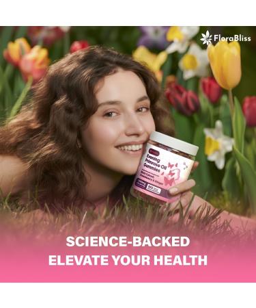 FloraBliss 90 Evening Primrose Oil Gummies | 1500mg | with Black Cohosh, Chasteberry, Ginger Extract for Daily Women's Wellness Support | Vegan, Non-GMO, Sugar-Free - Buy Online on GoSupps.com
