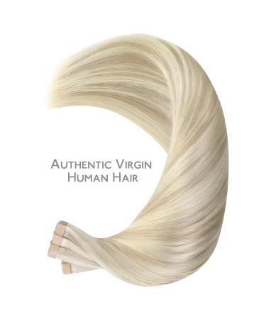 Salife Real Hair Extensions - 40PCS 60G 25cm Ashblond Highlights Tape In Extensions Invisible Seamless Soft & Natural #17a/60a - Buy Online on GoSupps.com