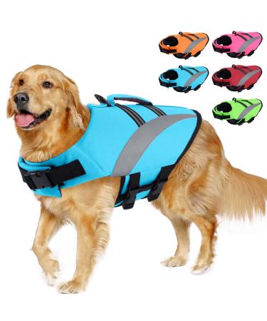 Alagirls dog life jacket dog lifesaver vest with rescue handle for small medium and large dogs aladlj003 Blue XL XL: 62-84cm (chest circumference) blue