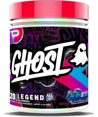 Legend All Out Pre-Workout | Caffeine L-Citrulline & Beta Alanine Blend for Pump Energy & Focus | Sugar-Free Pre-Workout | 40 Servings 400G (Blue Raspberry)