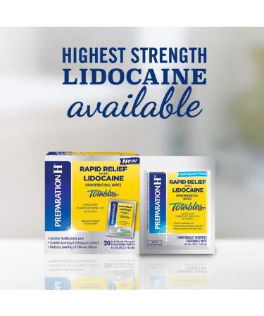 Preparation H Rapid Relief Hemorrhoid Wipes with Lidocaine - 20 Count - Buy Online on GoSupps.com