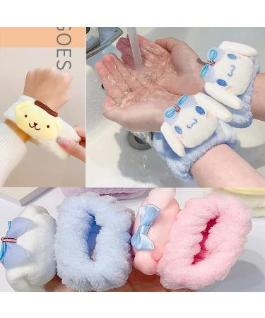 Ocroyea Kawaii Women Face Wash Headband Wristband Set - Cute Cartoon Spa Headband for Makeup and Skincare - Purple - Buy Online on GoSupps.com