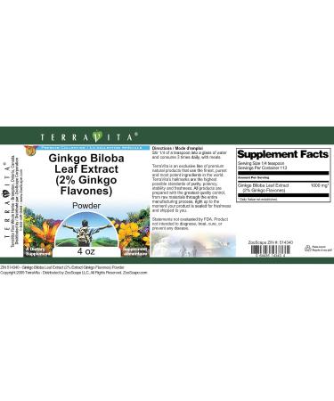Ginkgo Biloba Leaf Extract (2% Ginkgo Flavones) Powder (4 oz ZIN: 514340) - 3 Pack - Buy Online on GoSupps.com