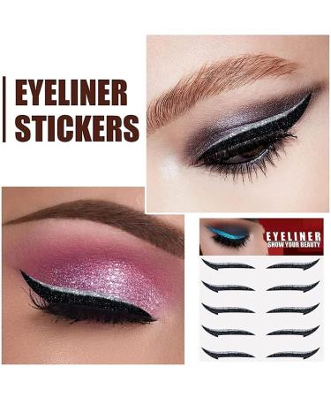 LOKORI 12 paar Stick On Eyeliner Strips Stick On Glitter Eyeliner Stick On Eyeliner Glitter Double Eyelid Tape Eye Line Strip12 pairsf - Buy Online on GoSupps.com
