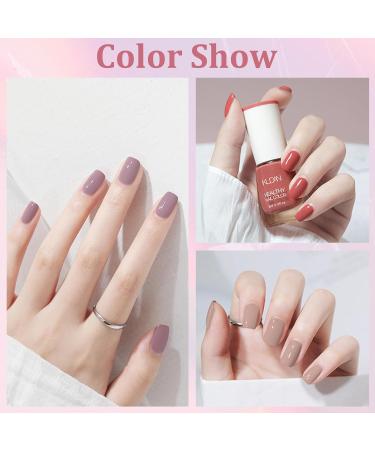 Nail Polish Sets Quick Dry Nail Polish Nail Varnish 4PC Pink Nail Varnish Set Long Lasting Nude Pink Red Purple Nail Polish Non-Toxic Water Based Nail Varnish No Need Cure Pink Purple - Buy Online on GoSupps.com