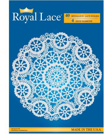 Royal Lace 4-Inch White Medallion Lace Round Paper Doilies - Pack of 40 - Buy Online on GoSupps.com