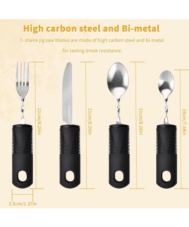 Adaptive Weighted Silverware for Hand Tremors, Parkinson's Patients & Arthritic Hands - Black Bendable Utensils for Adults - Buy Online on GoSupps.com
