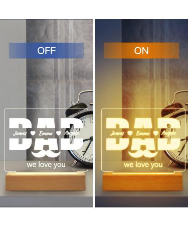 Buioata Gifts for Dad Personalized Gifts for Dad from Daughter Son Night Light Kids' Name Custom Dad Birthday Gifts Idea for Valentines Day Gifts Birthday Gifts for Dad For Dad-custom - Buy Online on GoSupps.com