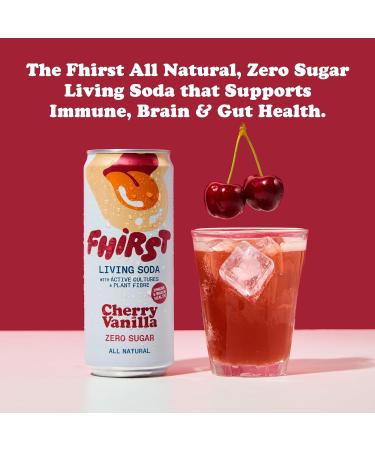 FHIRST Living Soda Taster Pack | Probiotic/Prebiotic Soda for Gut Health| Ginger Mandarin Cherry Vanilla & Passion Fruit Flavours | Zero Sugar or Sweetener | Mix pack - 12 x 330ml - Buy Online on GoSupps.com