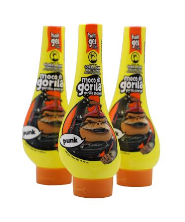 Moco de Gorila Punk Hair Styling Gel Reactivate with water Long-lasting Hold 3-Pack of 11.99 Oz Each 3 Squeezable Bottles. Punk 11.99 Ounce (Pack of 3)