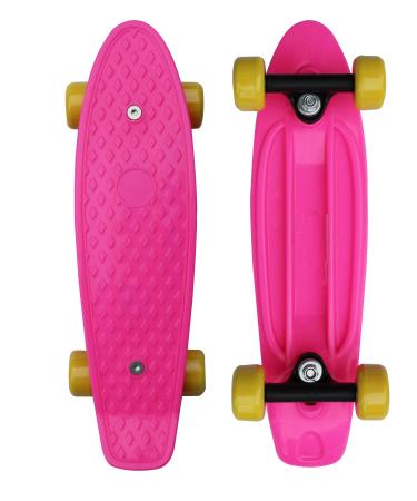 SK8MEMO Mini Skateboard, Mini Cruiser Skateboard for Beginners Rosy Mini 17"