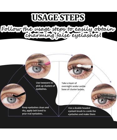 Qiveaory Individual Eyelashes Lash Bond and Seal Kit 4Pcs DIY Mascara with Waterproof Mascara Cluster Glue 72 Hours Fixation and Sealing Mascara Remover - Buy Online on GoSupps.com