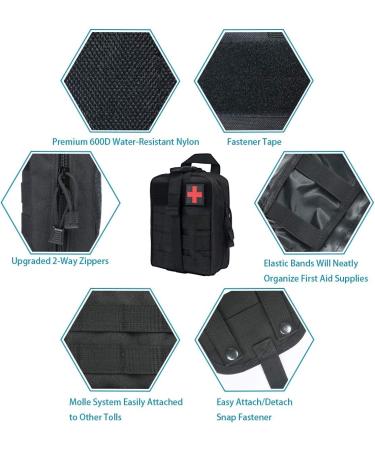 Flintronic First Aid Tactical Hip Pocket - Military Compact Belt Bag for Camping Hiking Cycling & Travel - Multi-functional Belly Pocket with Carabiner - Black #1 - Buy Online on GoSupps.com