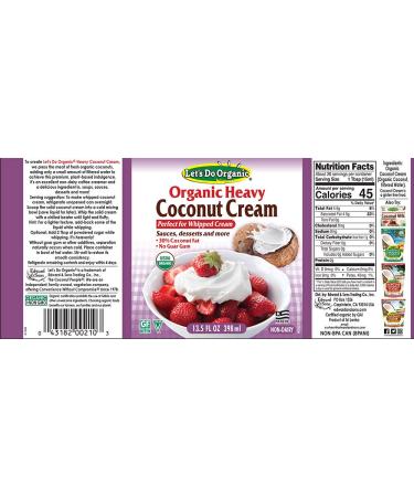 Organic Heavy Coconut Cream - 13.5 oz Can | Letâ€™s Do Organic - Buy Online on GoSupps.com