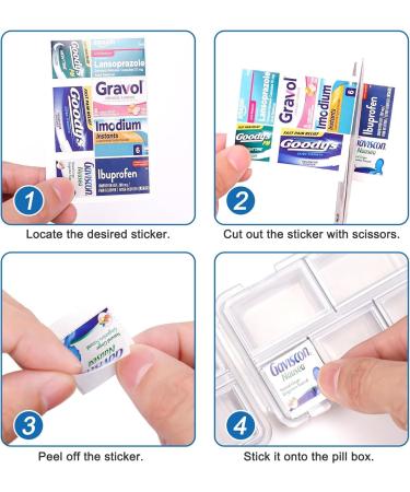 DIY Pill Organizer with 147 Labels | Portable Medicine Case | 7 Day Travel Essentials | White Mini Medication Box - Buy Online on GoSupps.com