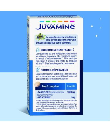 JUVAMINE - Sleep 3 Actions - 1mg Melatonin - Passion flower - 30 Tablets - Buy Online on GoSupps.com