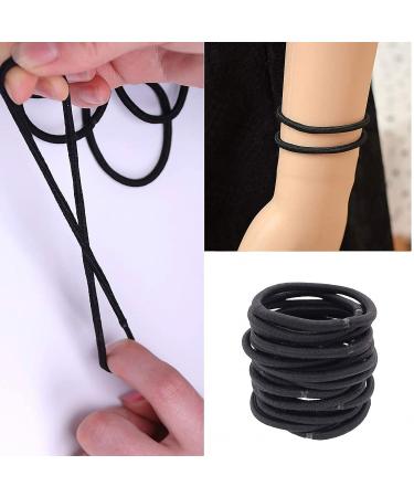 30 Pieces Black 4mm Hair Ties - Tearproof Metal-Free Elastic Bands for Thick & Curly Hair - Stylish Ponytail Holders for Women & Girls - Buy Online on GoSupps.com