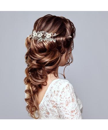 1 Piece Wedding Hair Accessories Bridal Crystal Hair Accessories Flower Hair Accessories Fashion Hair Accessories Bridesmaid Jewelry Perfect for Weddings Communions (Silver) - Buy Online on GoSupps.com