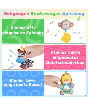 Shop Baby Stroller Toys for 0-6 Months | Musical Sensory Toys & Rattles | Animal Paradise Mobile Toys - Buy Online on GoSupps.com