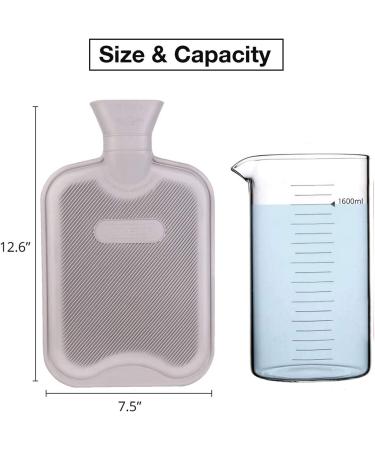 HomeTop Premium Classic Rubber Hot Water Bottle with Star Print Knit Cover - Gray 2L - Buy Online on GoSupps.com